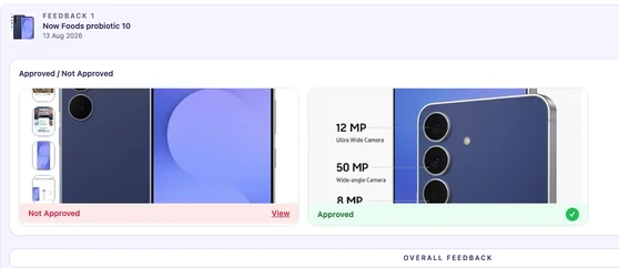 Approved and not approved, side by side